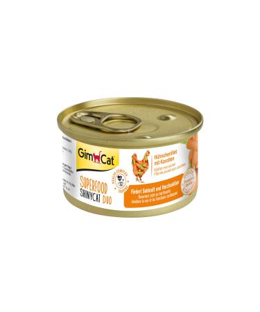 Gimcat Superfood Shinycat Duo chicken with carrots - cat food with juicy fillet without adding sugar for adult cats - 24 cans (24 x 70 g)