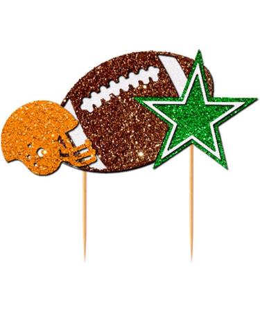 Ulfanit Super Bowl Cupcake Toppers Rugby Ball Player Party Cupcake Picks American Football Themed Baby Shower Kids Boys Man Birthday Retirement Graduation Cake Decorations Photo Booth Props - Buy Online on GoSupps.com