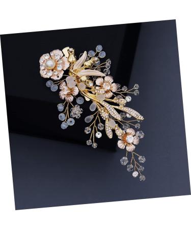Beaupretty bridal hairpin bride hair clip flower hair clip rhinestone headpiece bridal hair hair barrettes for women hair for women wedding bride hair Wedding - Buy Online on GoSupps.com