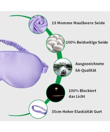 Yunchi 100% Silk Sleep Mask for Men & Women - 19 Momme Mulberry Silk Eye Mask - Elegant Violet Comfort & Style - Buy Online on GoSupps.com