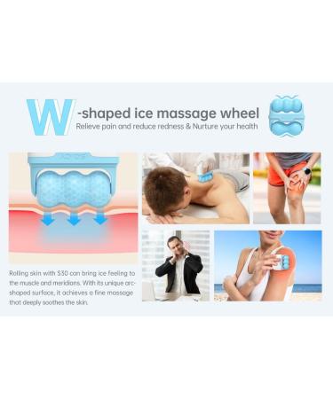 Deashun Mini Ice Roller for Face & Eye Care - 2 in 1 Face Massager for Wrinkle Reduction & Pain Relief - Travel Size - Women's Gift - Blue - Buy Online on GoSupps.com