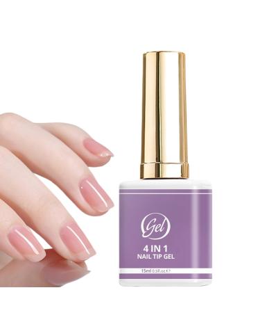 Nail Glue Gel 15ml 4 in 1 Long Lasting | Clear Acrylic Gel for LED Nail Tips for Women Girls Teens Beginners Home Salon Party Manicure Practice Decoration