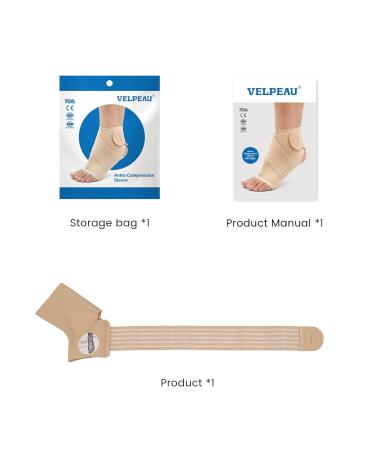 Velpeau Ankle Brace | Breathable Foot Support for Men & Women | XL Size (8.0-9.3 ) | Stabilize Ligaments & Compression for Pain Relief - Buy Online on GoSupps.com