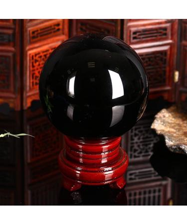 1Pcs Natural Black Obsidian Ball Crystal Stone Sphere Minerals Specimen Suitable for Home Raw Stones and Minerals Stone Mineral Specimen (Size : 60-65mm) - Buy Online on GoSupps.com