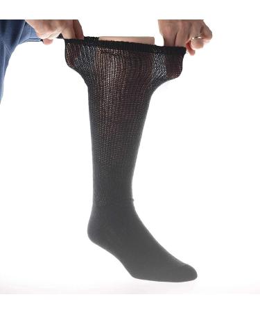 Physician's Choice 12 Pair Black Diabetic Knee High Socks for Big Men 13-15 - Buy Online on GoSupps.com
