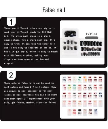 dijiusidy False Nail Perfect Matching Simple to Wear Fingernail Full Coverage Press Type Strong Viscosity Adjustable Paster Type 35 F741 Type 35 F741 - Buy Online on GoSupps.com