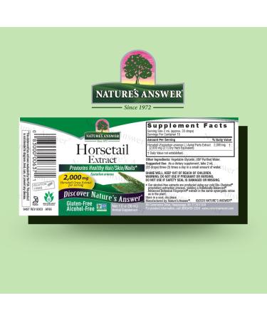 Nature's Answer Horsetail Extract 1 oz â€“ Alcohol-Free, Super Concentrated for Healthy Hair, Skin & Nails - Buy Online on GoSupps.com