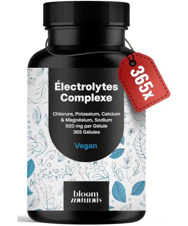 Electrolytes Hydratation Complexe - 365 G lules - Haute Biodisponibilit avec Chlorure Potassium Calcium Magnesium Sodium - Vegan et Produit en Allemagne - Electrolyte Supplement