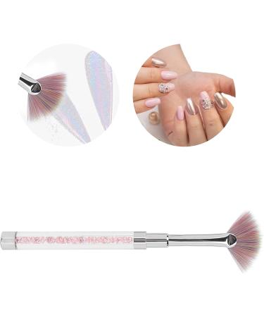 Fan Shape Nail Brush Nylon Hair Rhinestone Decoration Anti Slip Handle Fan Nail Brush Beautiful Practical for Nail Experts for Home - Buy Online on GoSupps.com