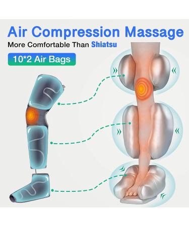 Air Compression Leg Massager with Heat Levels - Circulation & Muscle Relaxation Device | 4 Modes, 4 Intensities - Buy Online on GoSupps.com