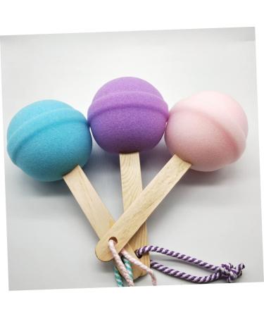 FRCOLOR 3pcs Long Handle Bath Sponge Set - Comfortable Handheld Blue Lollies & Ice Cream Design for Women | Perfect for Cleansing & Back Scrubbing - Buy Online on GoSupps.com
