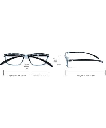 Gian Marco Venturi Unisex Verona Reading Glasses - Stylish Grey Frame for Men & Women - International Shipping Available - Buy Online on GoSupps.com