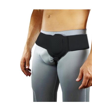 Nogsay inguinal hernia belts for men and women flexible inguinal hernia belt adjustable fracture of broken hernia for strikes and inguinal hernia pain relief (black)