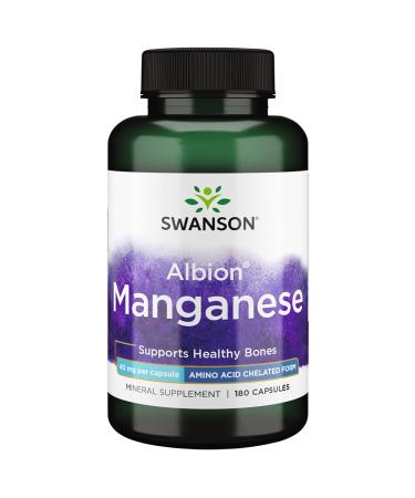 Swanson Albion Chelated Manganese Glycinate 40 Milligrams 180 Capsules