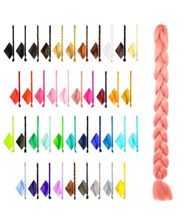 Mybraids 1-colored Premium Braid Hair 2m long for Rasta braids Dreads Crochet Twist Box Braids Cornrows Kunsthaar Extensions Lichten Braided hairstyles (17-y altrosa)