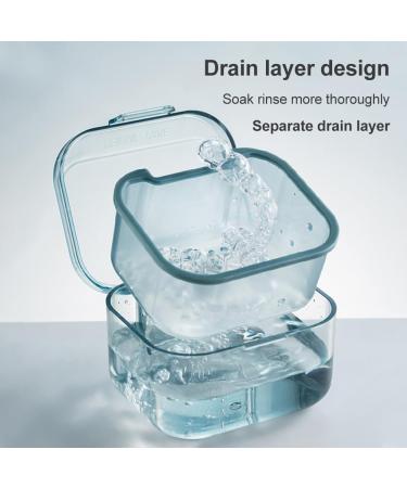 Three Layers Denture Box with Strainer Denture Box for Soaking Dentures and Storage Mouthguards Clear Dentures Braces Case for Daily Travel Cleaning(Blue) - Buy Online on GoSupps.com