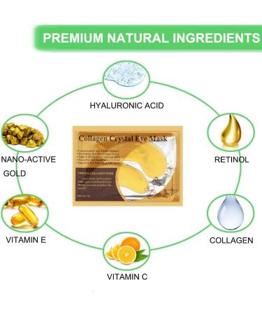 10 Pairs Crystal Collagen 24K Gold Under Eye Gel Pads - Anti-Aging, Dark Circles, Puffy Eyes, Hydrating & Soothing - Buy Online on GoSupps.com