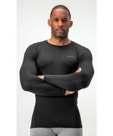 DEVOPS Men's Thermal Long Sleeve Compression Shirts 2 Pack - Medium Black/Black - Buy Online on GoSupps.com