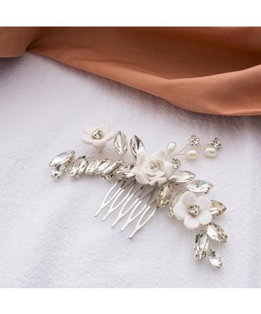 Beaupretty Floral Hair Comb Hair Toppers Wedding Hair Accessories Bridal Hair Accessories Hair Accessories for Wedding Rhinestone Hair Accessories Flower Hair Accessories Comb Bride Metal - Buy Online on GoSupps.com
