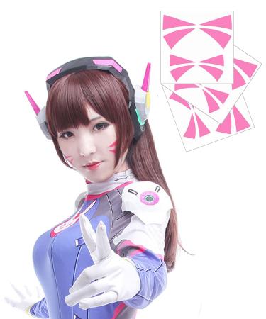 OW DVa Cosplay Face Temporary Tattoos - 2 Sizes, 3 Sets - Made in USA - Buy Online on GoSupps.com