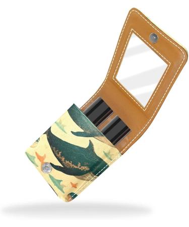Travel Lipstick Organizer Case - Portable Makeup Bag with Mirror | Art Whale Pattern - Perfect for International Shipping - Buy Online on GoSupps.com