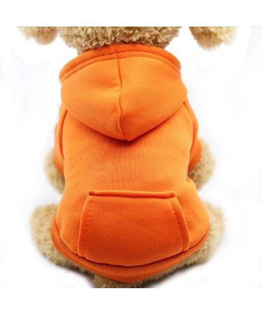 Fashion focus on winter dog hoodies with bags cotton warm dog clothing for small dogs chihuahua coat clothing puppies cats custume (orange xs) xs orange