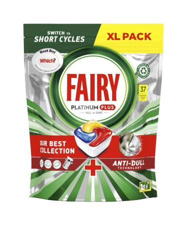 Fairy Platinum Plus All In One Dishwasher Tablets Lemon 37 Tablets