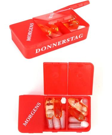 COM-FOUR 2x Drug Doser 7 Days - Medication Box for Morning Lunch Evening - Pill & Tablet Organizer - Weekly Dosing Solution in Black & Silver - Buy Online on GoSupps.com