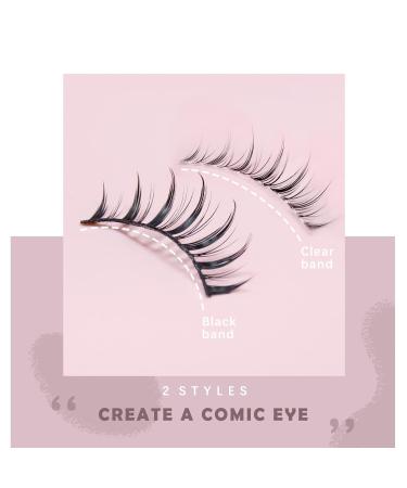 10 Pairs Manga Lashes - Japanese Style Natural 3D Eyelashes with Clear Band for Cosplay Makeup | Short & Lightweight (Pack of 1 - Buy Online on GoSupps.com
