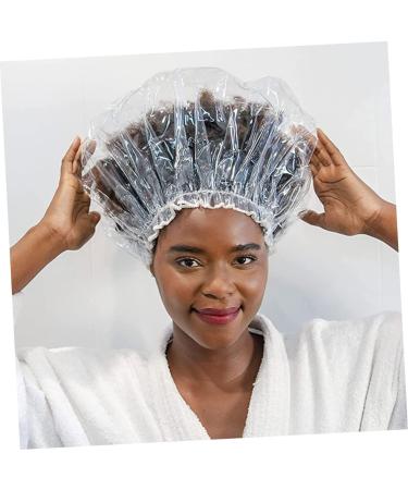 Transparent Plastic Shower Cap for Men and Women - Salon Bathing Head Cover - Buy Online on GoSupps.com