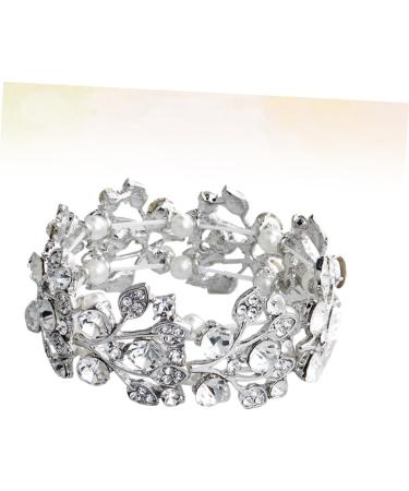 Magiclulu Ladies Bracelet - Elegant Anniversary & Wedding Gift Tennis Strass Arm Strap Pearl & Crystal Hand Jewelry - Buy Online on GoSupps.com