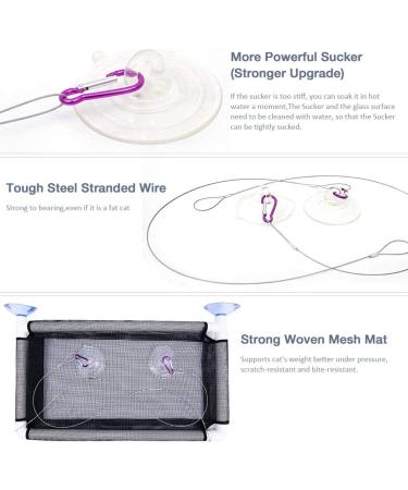 Lcybem Cat Window Hammock - Sturdy Suction Cups Window Perch for Cats - Holds Two Large Cats - 360 Sunbathe - Indoor Cat Window Seat - Buy Online on GoSupps.com