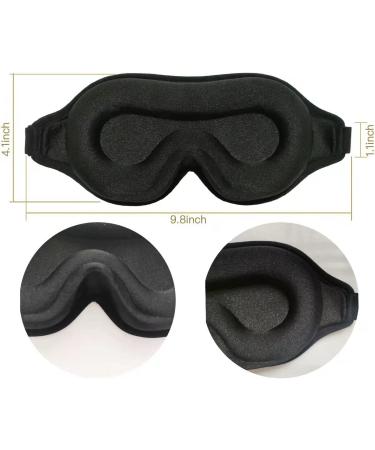 Gdluckalways 3D Deep Contoured Sleep Mask | Adjustable, Light Blocking Blindfold for Night Sleep, Travel - Black - Buy Online on GoSupps.com