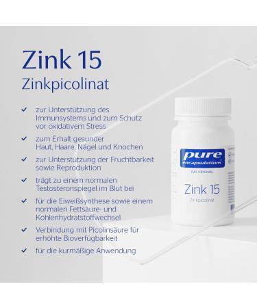 Buy Pure Encapsulations Zinc 15mg - Bioavailable Zinc Picolinate for Immune Support - 60 Vegan Capsules - Worldwide Shipping - Buy Online on GoSupps.com