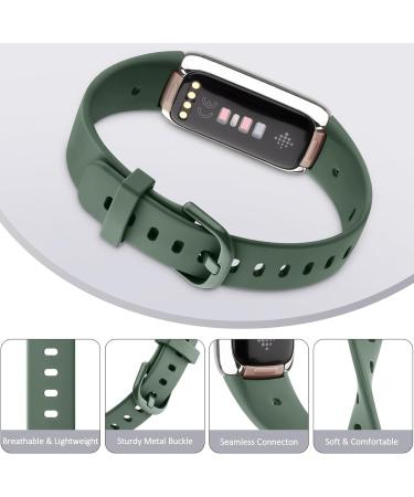 Amzpas  Soft Silicone Wristband Replacement Strap for Fitbit Luxe Bands - 4 Pack - Black & Starlight & Abyss Blue & Avocado Green - Buy Online on GoSupps.com