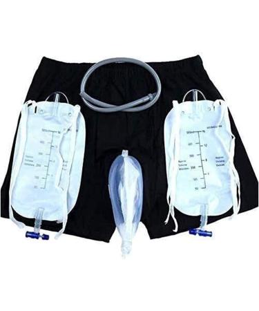 Urine Bag Wearable Urine Bag Incontinence Pants for Men Portable Leak Proof Urine Funnel Prevent Embarrassing for Men Elder Spill Proof Collector Urine System Holder Bag (Size : Medium (69-92cm))