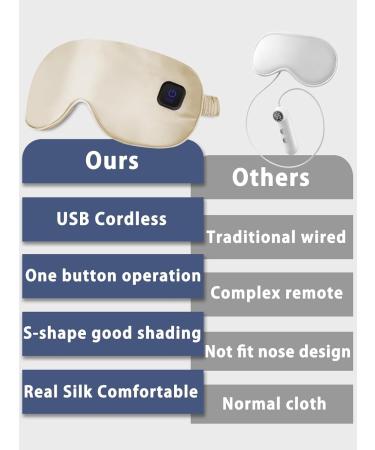 Silk Heated Eye Mask Cordless Rechargebale for Dry Eyes Warm Eye Heating Pad No Pressure Sleep Eye Mask Gift for Men - Buy Online on GoSupps.com