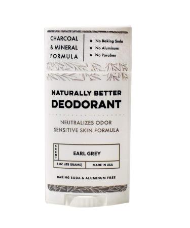 Earl Grey Naturally Better Deodorant - Sensitive Skin Formula Aluminum-Free Baking Soda-Free All-Natural Magnesium & Activated Charcoal Plant-Derived Made in USA by DAYSPA Body Basics