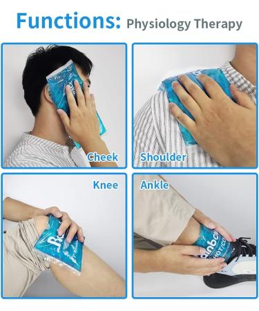 Gel Ice Packs for Injuries - Reusable Hot Cold Pack for Head Neck Knee Elbow Wrist Foot Pain Relief - Flexible Cold Pack for Breast Surgery Strain Migraine - 2 Pack - Buy Online on GoSupps.com