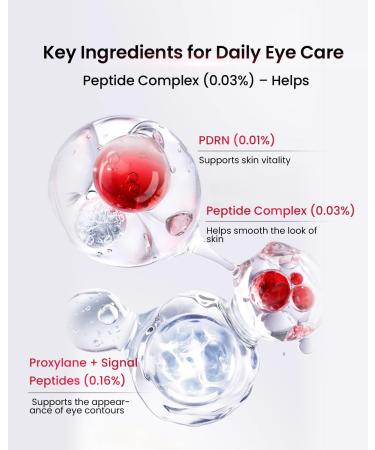 AMIRO Red Light Eye Cream with Microcurrent Massager PDRN 0.01% Peptide & Hyaluronic Acid Formula Hydrating & Firming Under Eye Serum for Dark Circles Puffiness & Fine Lines 1.06oz - Buy Online on GoSupps.com