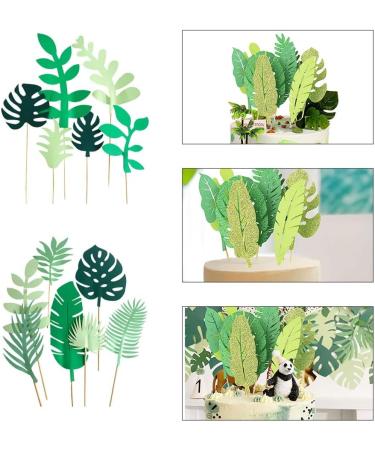 3 Set Tropical Leaves Cake Toppers Tropical Palm Leaves Cake Toppers Set Green Leaf Forest Cupcake for Adult Birthday Cake Cupcake Summer Tropical Theme Hawaii Themed Baby Shower - Buy Online on GoSupps.com