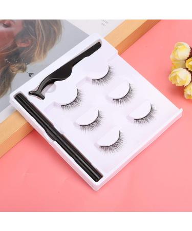False Eyelashes Kit - 3 Pairs Magnetic Waterproof Eyeliner & Tweezers Set | Natural Makeup Tool for Soft Lashes - International Shipping Available - Buy Online on GoSupps.com