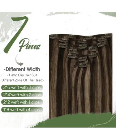 Buy Hetto Clip In Extensions | Real Remy Hair #2/8 Darkest Highlights Light Brown | 120g 55cm | Fast International Shipping - Buy Online on GoSupps.com