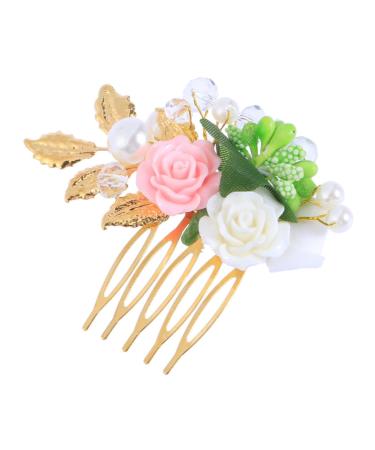 FRCOLOR Bride Hair Comb Flower Hair Comb Hair Side Comb Wedding Hair Comb Women Hair Comb Flower Head Bride Manual Girls Hair Accessories
