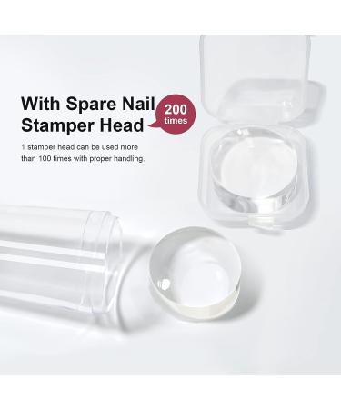 SAGEBIO Clear Silicone Nail Art Stamper Set with 5 Plates - DIY Manicure Tool for Transparent Stamping Jelly Nails - Buy Online on GoSupps.com