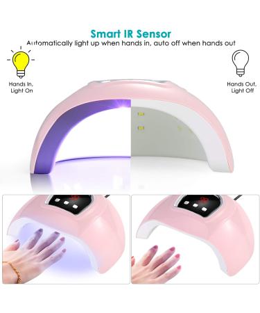 54W UV Nail Lamp LED UV Gel Polish Auto Sensor Curing Lamp with 3 Timer - Home & Professional - Buy Online on GoSupps.com
