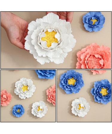 ORFOFE Wall Flower Sculpture 1Pc peony flower wall decoration home decoration Ceramic wall art Ceramic Flower Flower Wall White 7x7cm - Buy Online on GoSupps.com