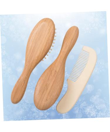 Hemoton 3pcs Kids Bath Set: Baby Hair Brush, Newborn Hair Comb, Wooden Wool Brush - Buy Online on GoSupps.com