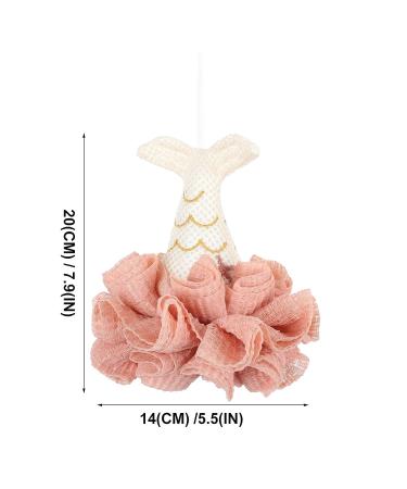 Lurrose Mermaid Tail Bath Loofah Sponge | Exfoliating Shower Scrubber for Women and Men - Pink - Buy Online on GoSupps.com