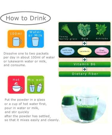 Green Juice - Japanese AOJIRU - Green Vegetable Juice - Powdered Stick Products - Mixed with water or milk - 3g * 24sticks - Buy Online on GoSupps.com